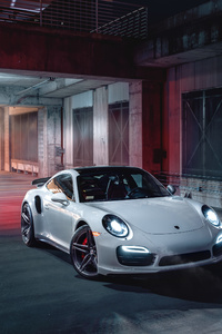 Porsche 911 White 4k (1080x2280) Resolution Wallpaper