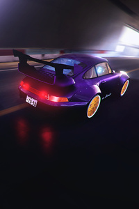 Porsche 993 RWB In Trackmania 2 (640x960) Resolution Wallpaper