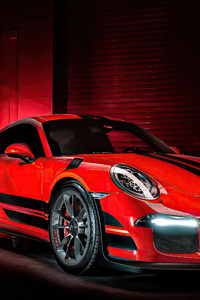 Porsche GT3RS Red 4k (1080x1920) Resolution Wallpaper