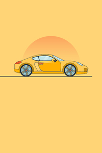 Porsche Minimal Yellow 8k