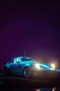 320x480 Porsche Neon Magical Night