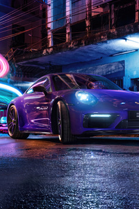Porsche On Town Ride (640x1136) Resolution Wallpaper