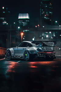 640x960 Porsches Neon Escapade Nightfall Drive In Cyberpunk World