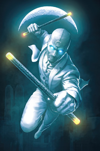Portrait Of The Moon Knight (320x568) Resolution Wallpaper