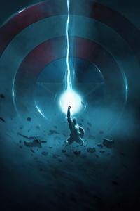 Powerful Captain America 4k (1125x2436) Resolution Wallpaper