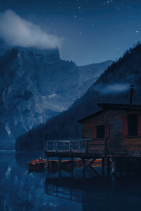 Pragser Wildsee Lake In Italy (1440x2560) Resolution Wallpaper