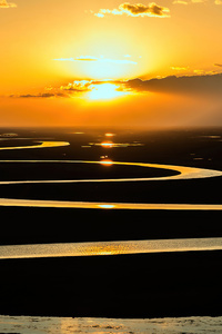480x800 Prairie River Stream Curved Sunset Sunrise Nature