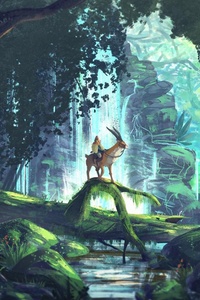 Princess Mononoke Artwork (320x568) Resolution Wallpaper