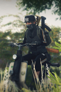 1242x2688 Pubg Girl On Scooter