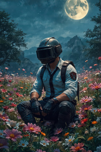 Pubg Helmet Guy In Dreamscape The Calm After Battle (800x1280) Resolution Wallpaper