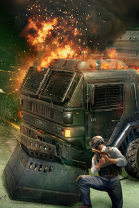 Pubg Mobile Loot Truck (480x854) Resolution Wallpaper