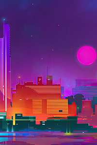Purple City (1440x2560) Resolution Wallpaper