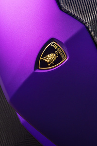 720x1280 Purple Lambo Aventador Bonnet Logo 5k