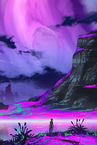 Purple Magic Land (320x480) Resolution Wallpaper