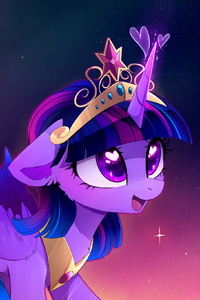 Purple Princess Horses (1440x2560) Resolution Wallpaper