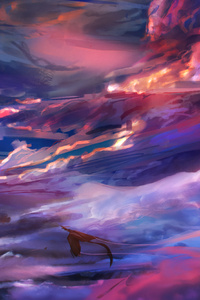 Purple Sky Dragons 4k (1080x2280) Resolution Wallpaper