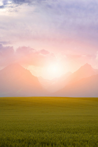 Quiet Countryside Soft Field Landscape Haze (320x568) Resolution Wallpaper