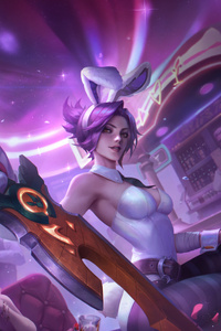 Rabbit Girl Raven League Of Legends (360x640) Resolution Wallpaper