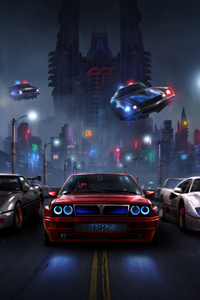 Racers Night Chase 4k (480x854) Resolution Wallpaper