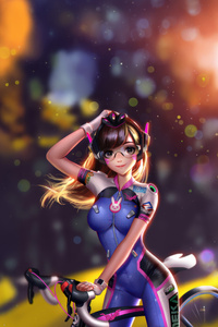 Racing Dva (1242x2668) Resolution Wallpaper