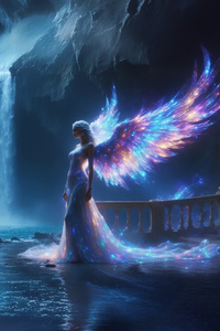Radiance Of The Dawn Angel (480x854) Resolution Wallpaper
