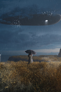 640x1136 Rain Scifi Countryside