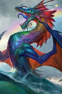 Rainbow Dragon 4k (320x568) Resolution Wallpaper
