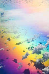 Rainbow In Clouds 4k