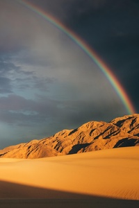 Rainbow Over Death Valley California (1440x2960) Resolution Wallpaper