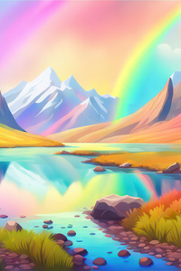 Rainbow Ridge Aurora Canyon (320x568) Resolution Wallpaper