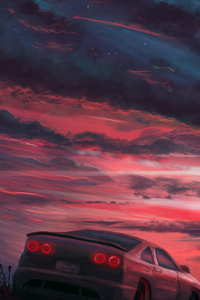 Rainy Sunset Car Ride 4k (640x1136) Resolution Wallpaper