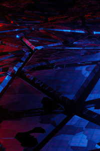 Red And Blue Broken Abstract 4k