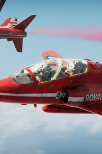 720x1280 Red Arrows Plane Art 4k