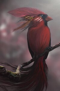 Red Bird Digital Art