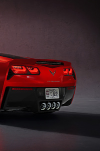 Red Corvette C7 (480x800) Resolution Wallpaper