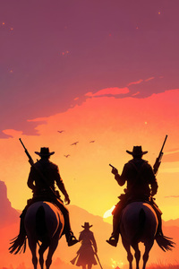 Red Dead Redemption Cowboys (2160x3840) Resolution Wallpaper