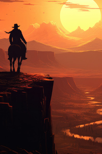 Red Dead Redemption Dreamy Wild West (1440x2560) Resolution Wallpaper