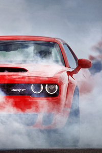 Red Dodge Challenger (320x480) Resolution Wallpaper