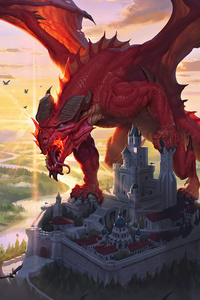 1125x2436 Red Dragon At Castle