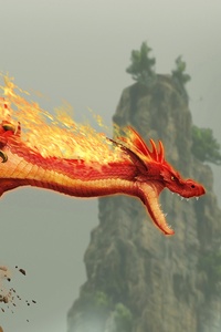 Red Fire Dragon Creature Fantasy Monster 5k