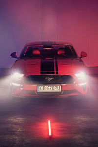 Red Ford Mustang 4k 2024 (1440x2560) Resolution Wallpaper