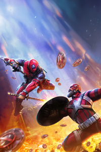 Red Guardian Vs Deadpool In Marvel Contest Of Champions (1080x1920) Resolution Wallpaper