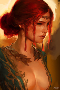 Red Head Princess (240x400) Resolution Wallpaper