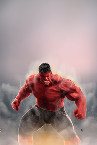 Red Hulk Infernal Power (240x400) Resolution Wallpaper