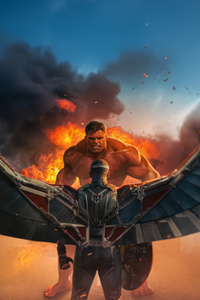 Red Hulk Vs Captain America Clash Of Powerhouse (320x480) Resolution Wallpaper
