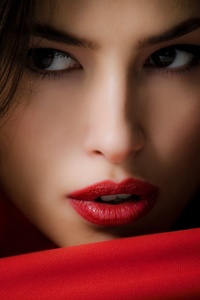 Red Lips Girl 4k (1440x2560) Resolution Wallpaper