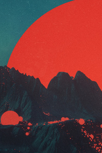 Red Planet Digital Art Fantasy (320x480) Resolution Wallpaper