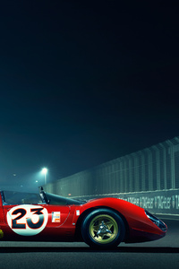 Red Sport Track Car (1125x2436) Resolution Wallpaper