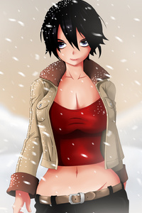 Red Top Wearing Gorgeous Anime (320x480) Resolution Wallpaper