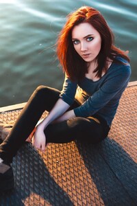 Redhead Girl Blue Eyes (1080x2160) Resolution Wallpaper